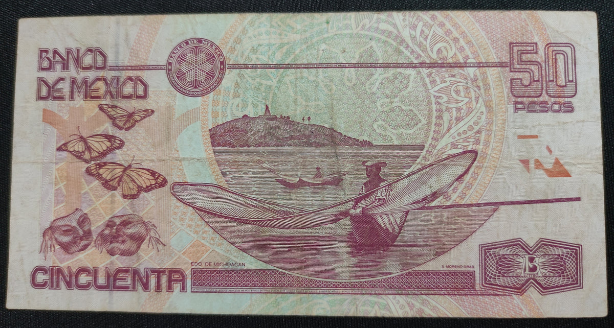 Billete 50 Cincuenta Pesos Banco de México José María Morelos Papel