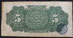 Billete 5 Cinco Pesos República Mexicana Cuauhtémoc 1915