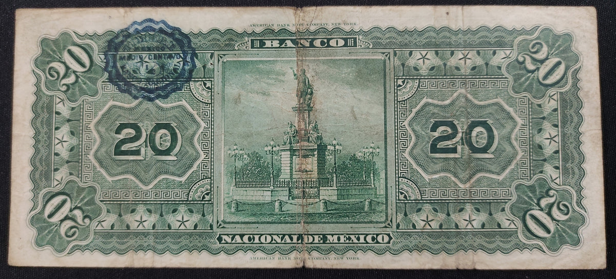 Billete 20 Veinte Pesos Banco Nacional de México 1909