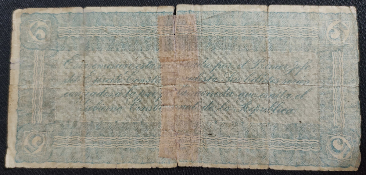 Billete 5 Cinco Pesos El Estado de Durango 1914 Restaurado