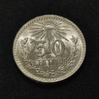 Moneda Plata 50 Centavos Gorro Frigio Mexico 1944 Ley .720