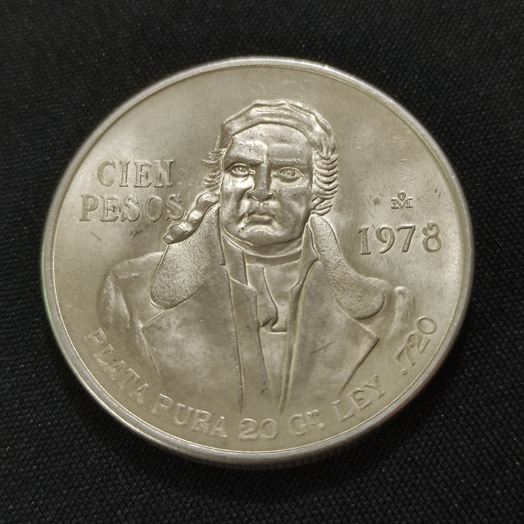 Moneda de Plata de $100 Pesos de José María Morelos – 1978 (Ley 0.720)
