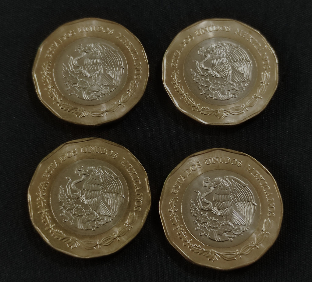 Cuatro Monedas Conmemorativas de $20 Pesos – Copa Mundial de la FIFA 2026