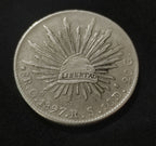 Moneda Plata 8 Reales Guanajuato Go 1897