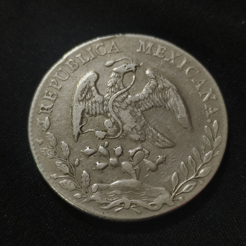 Moneda Plata 8 Reales Guanajuato Go 1897