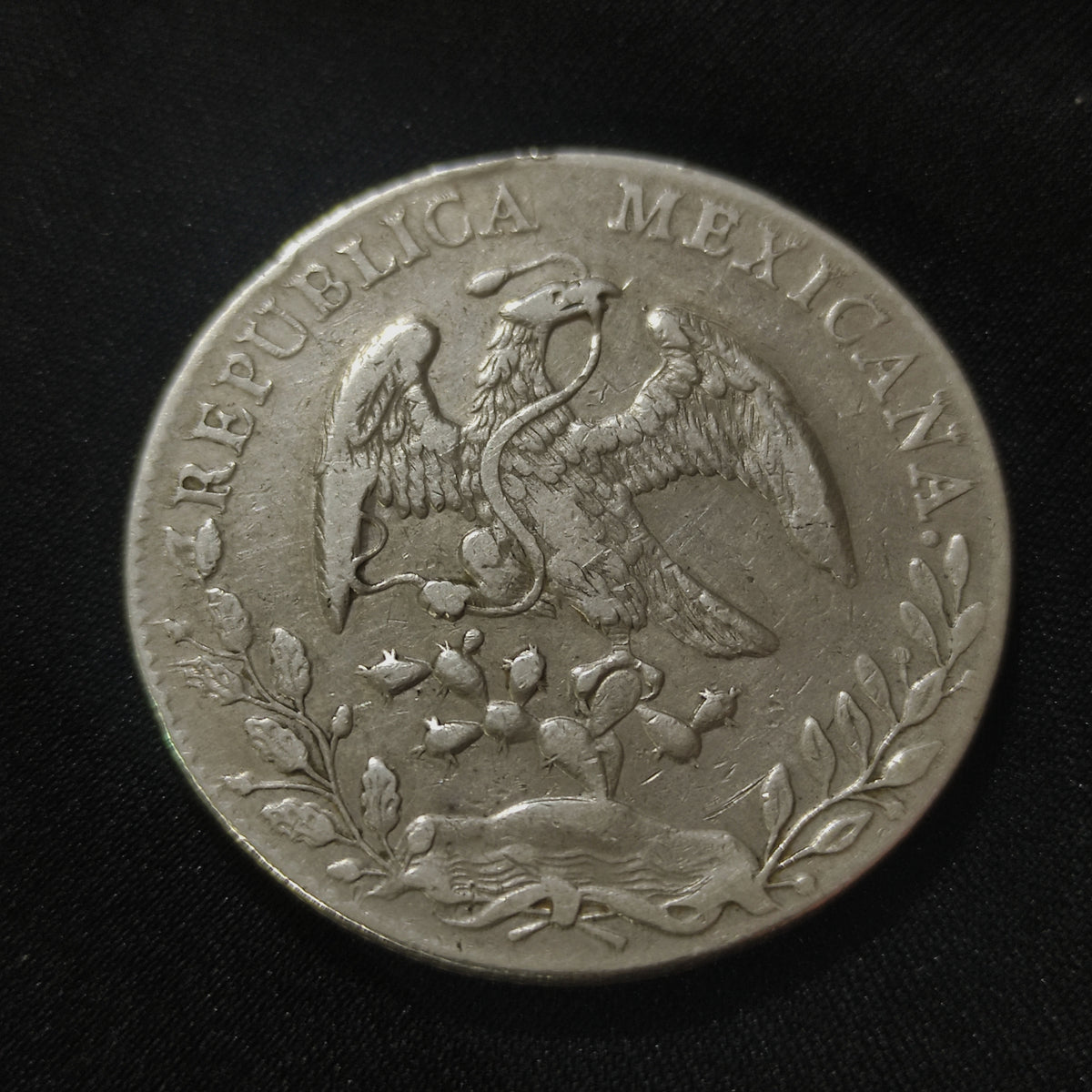 Moneda Plata 8 Reales Guanajuato Go 1897