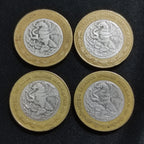 Coleccion Completa 10 Nuevos Pesos Mexico 1992-1995 Centro Plata Ley .0925