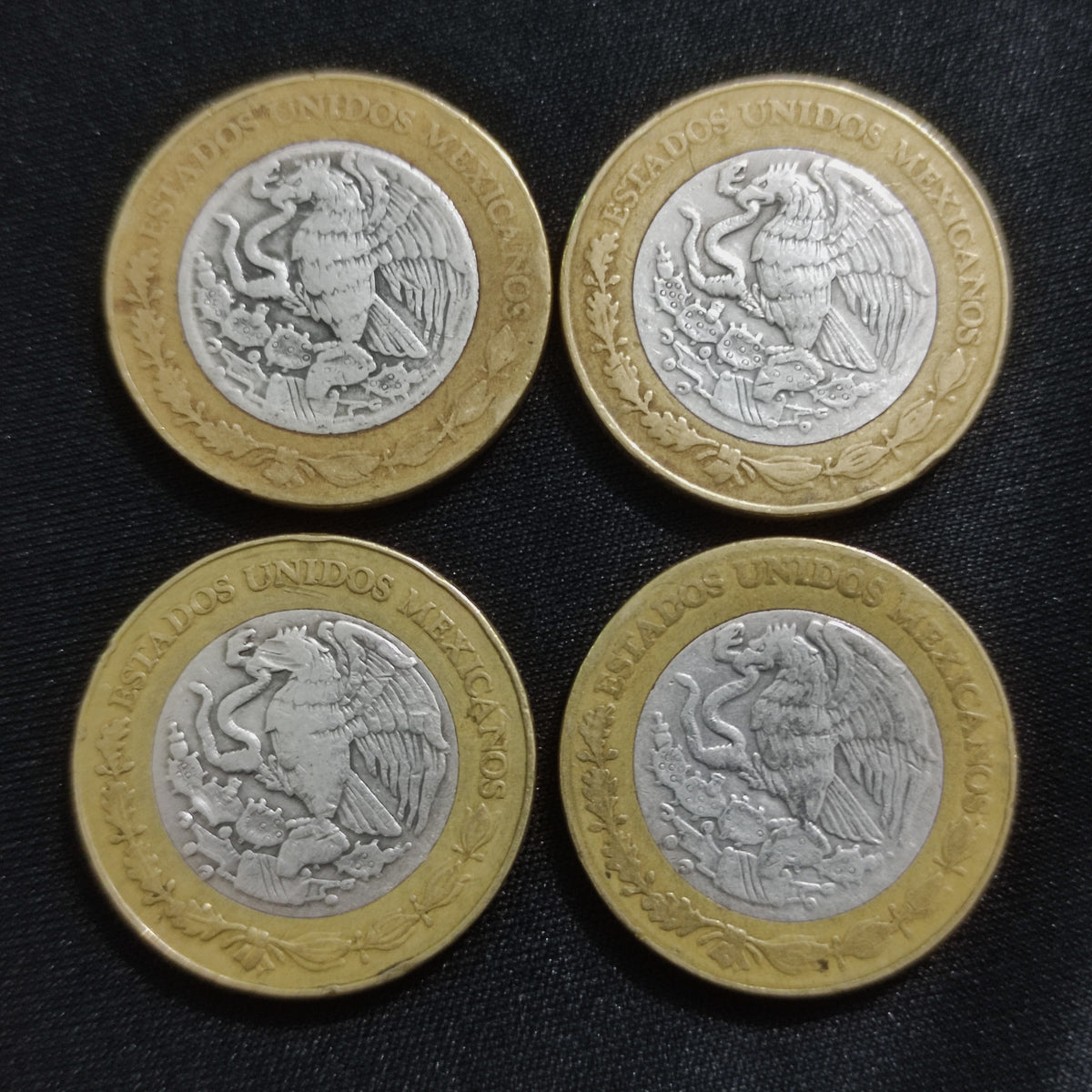 Coleccion Completa 10 Nuevos Pesos Mexico 1992-1995 Centro Plata Ley .0925
