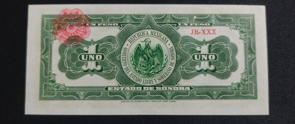 Billete 1 Peso del Estado de Sonora 1915 Sin Circular UNC