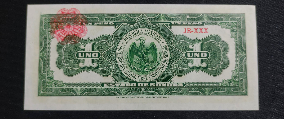 Billete 1 Peso del Estado de Sonora 1915 Sin Circular UNC