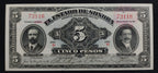 Billete 5 Pesos del Estado de Sonora 1915 Sin Circular UNC
