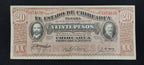 Billete El Estado de Chihuahua 20 Pesos Chihuahua 1915