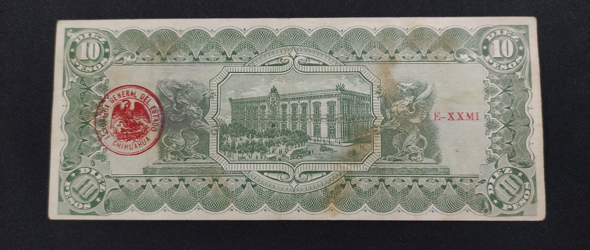 Billete 10 Pesos El Estado de Chihuahua 1914