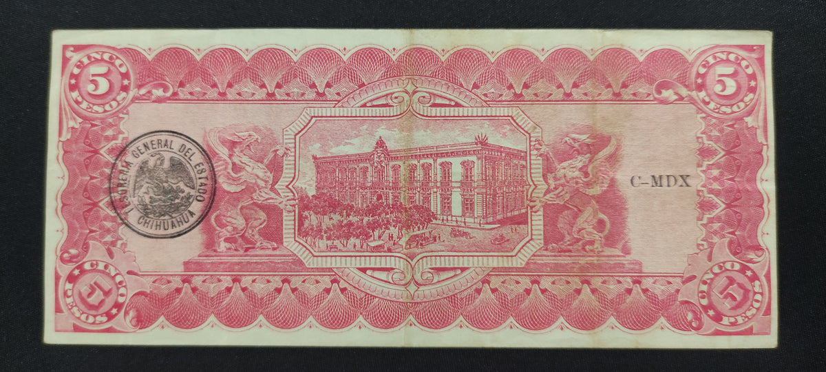 Billete 5 Pesos El Estado de Chihuahua 1914