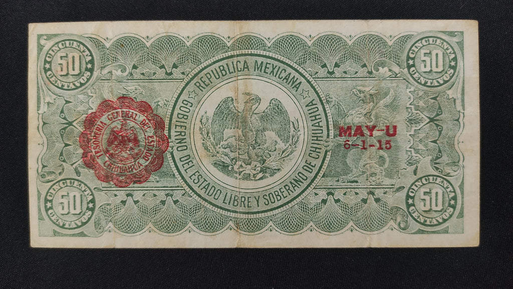Billete 50 Centavos El Estado de Chihuahua 1914