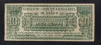Billete 10 Pesos Gobierno Constitucionalista de Mexico Monclova 1913