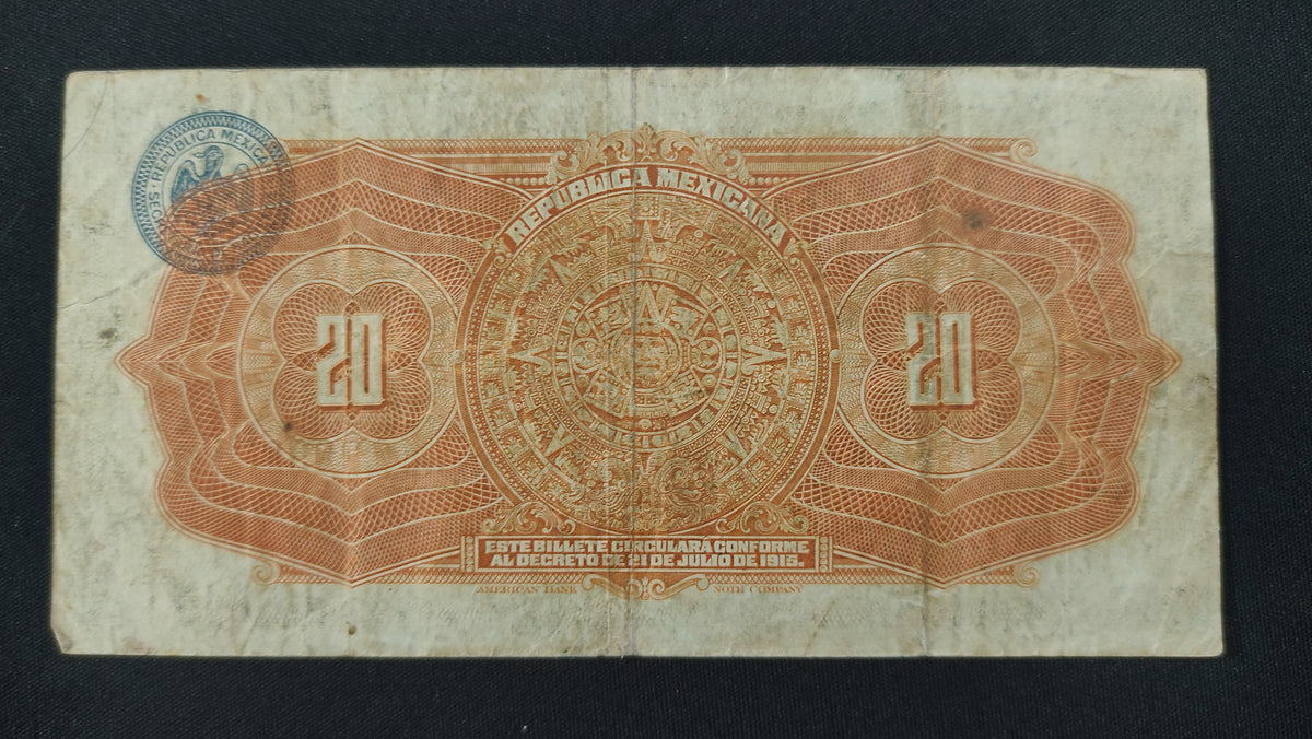 Billete 20 Pesos Republica Mexicana 1915