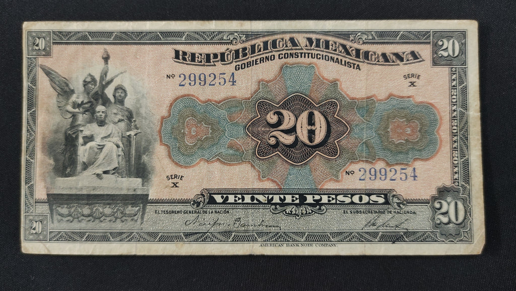 Billete 20 Pesos Republica Mexicana 1915