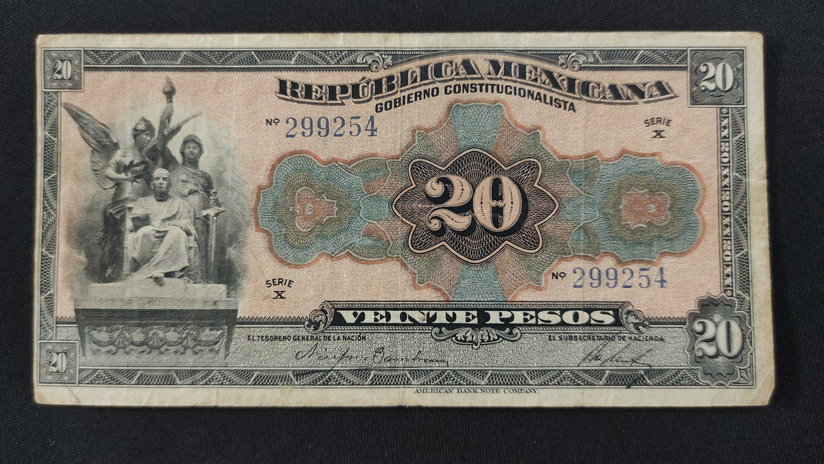 Billete 20 Pesos Republica Mexicana 1915