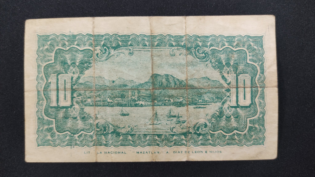 Billete La Tesorería de la Federación 10 Centavos Guaymas 1914