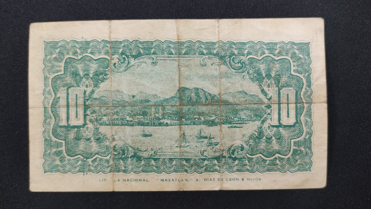 Billete La Tesorería de la Federación 10 Centavos Guaymas 1914