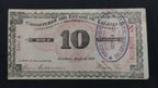 Billete Vale 10 Centavos Carreteras del Estado de Zacatecas Moyahua 1922 AU