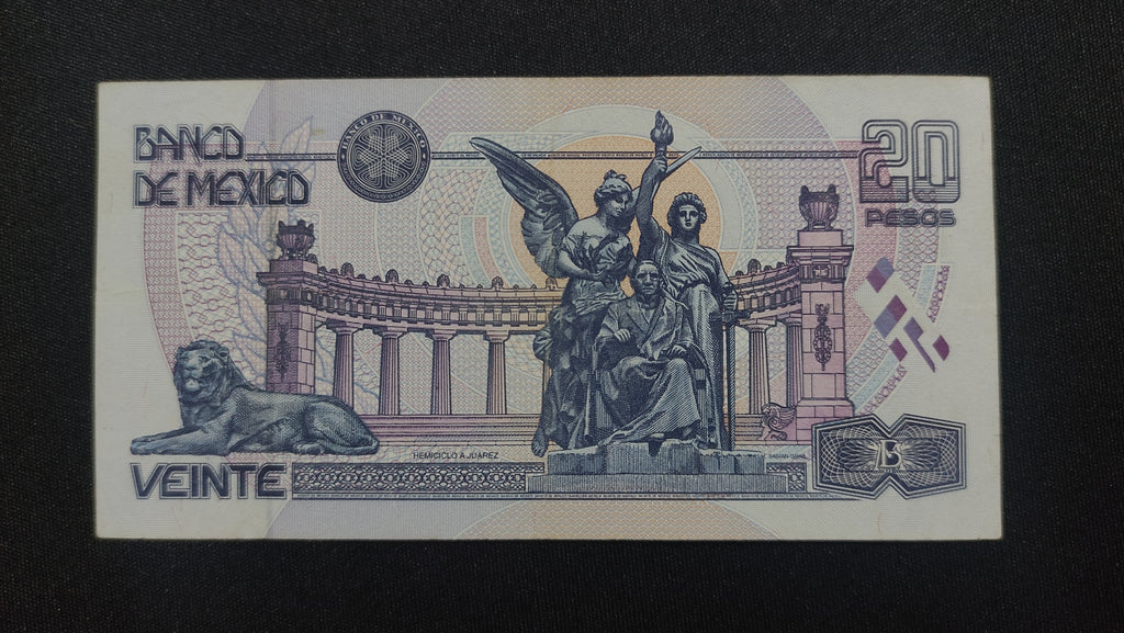 Billete 20 Pesos Banco de Mexico 1994 Benito Juarez Papel Sin Circular UNC