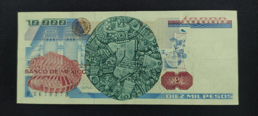 Billete 10000 Pesos Banco de Mexico S.A. 1987 Lazaro Cardenas AU