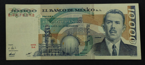 Billete 10000 Pesos Banco de Mexico S.A. 1987 Lazaro Cardenas AU