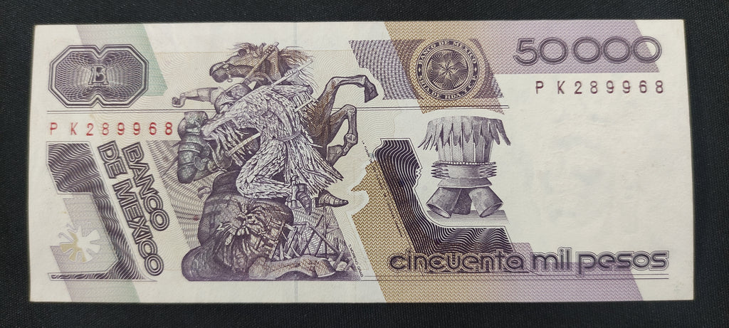 Billete 50000 Cincuenta Mil Pesos Banco de México Cuauhtémoc 1987