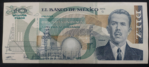 Billete 10 Nuevos Pesos Banco de Mexico 1992 Lazaro Cardenas Sin Circular UNC