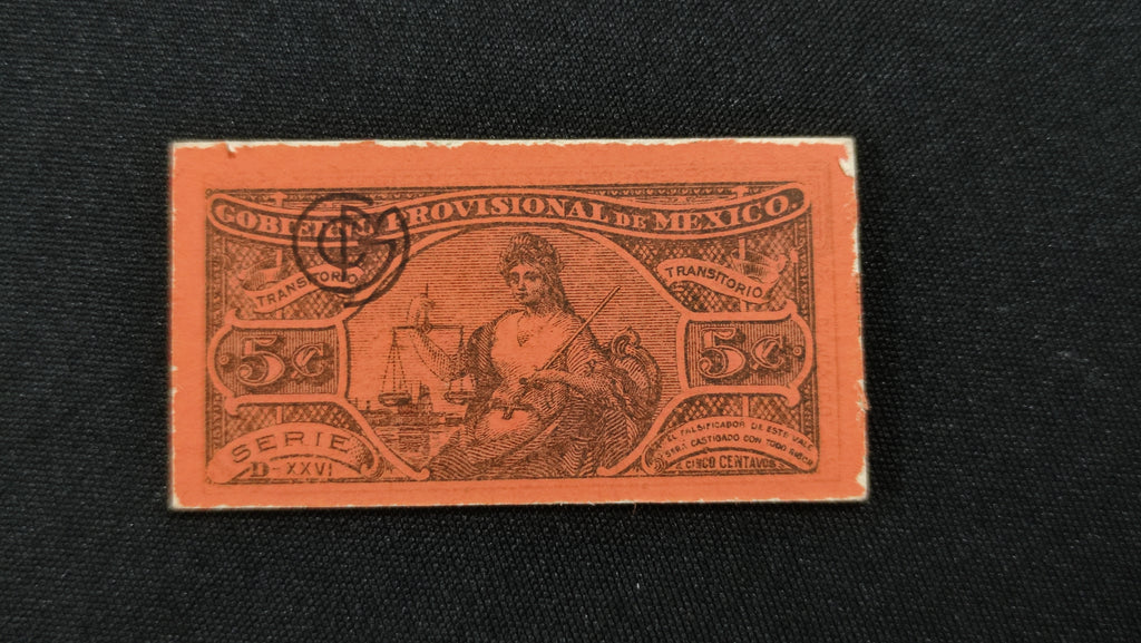Billete Bilimbique Gobierno Provisional de México 5 Centavos 1914-1915