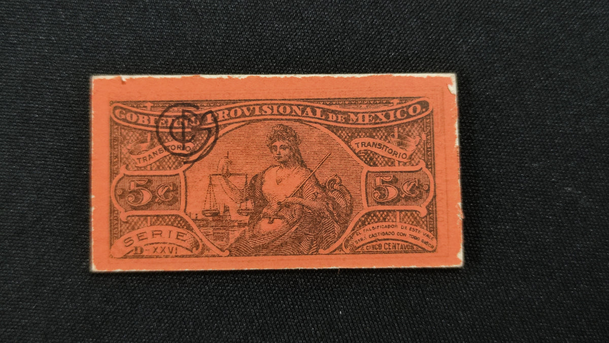 Billete Bilimbique Gobierno Provisional de México 5 Centavos 1914-1915