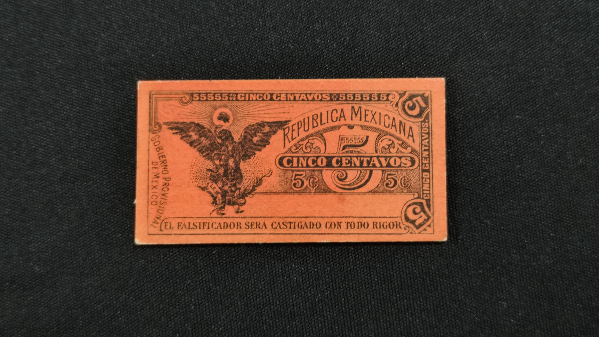 Billete Bilimbique Gobierno Provisional de México 5 Centavos 1914-1915