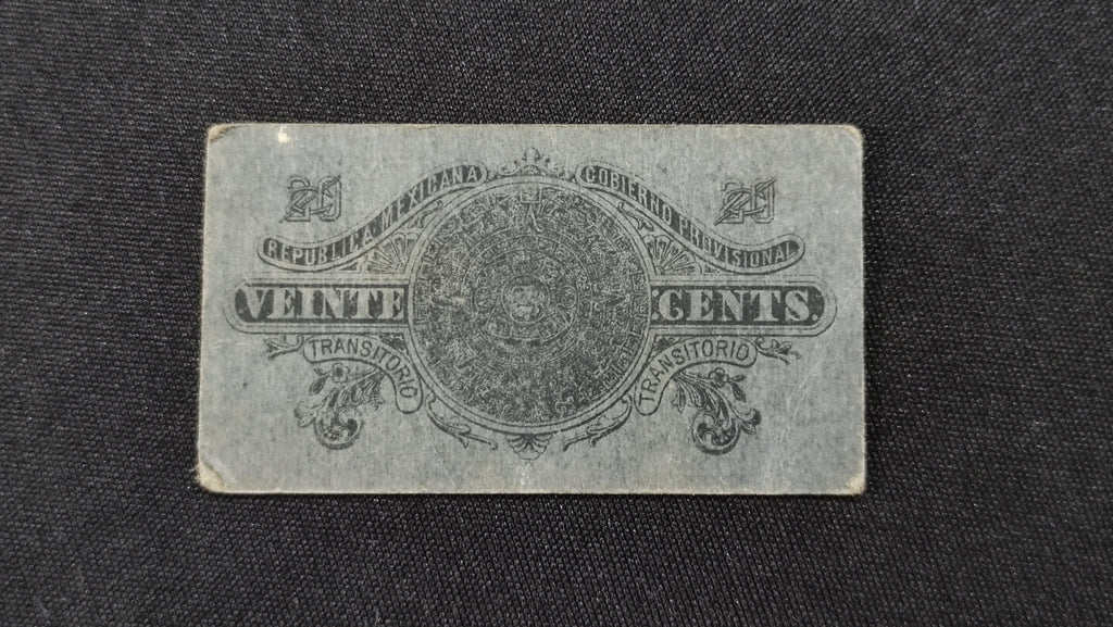 Billete Bilimbique Gobierno Provisional de México 20 Centavos 1914-1915