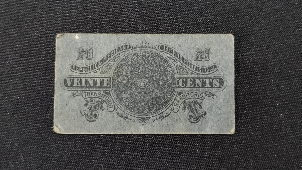 Billete Bilimbique Gobierno Provisional de México 20 Centavos 1914-1915