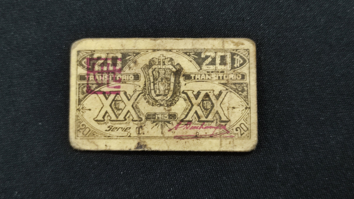 Billete Bilimbique 20 Centavos Gobierno Constitucionalista de Veracruz-Llave (1915)