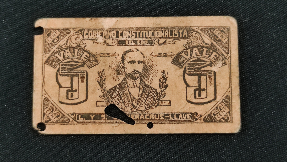 Billete Bilimbique 5 Centavos Gobierno Constitucionalista de Veracruz-Llave (1915)