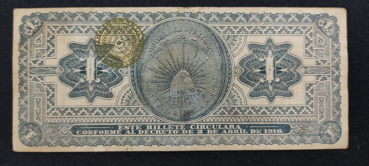 Billete Gobierno Provisional de México Un Peso 1916