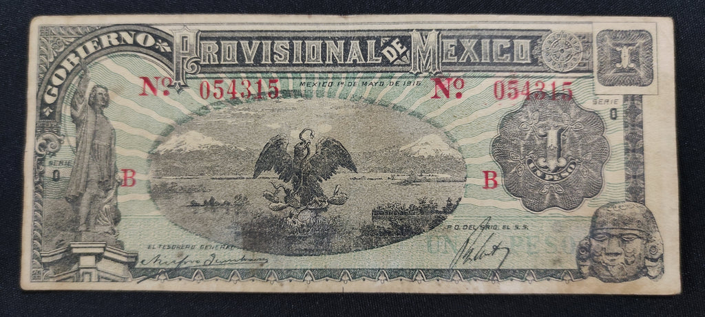 Billete Gobierno Provisional de México Un Peso 1916