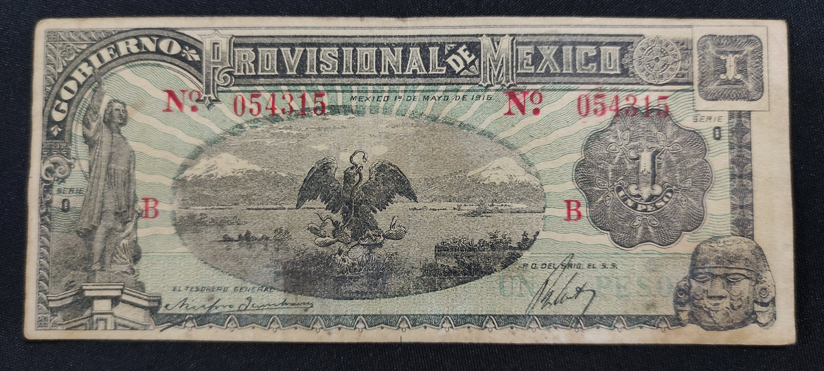 Billete Gobierno Provisional de México Un Peso 1916