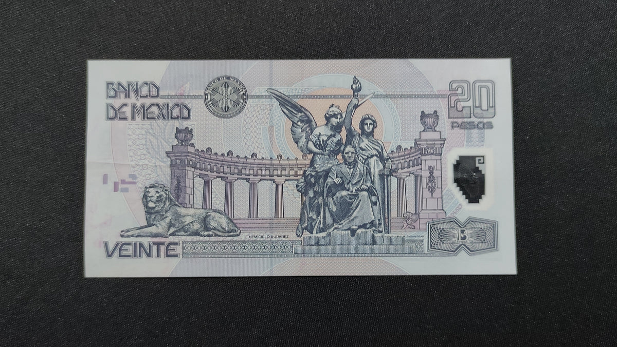 Billete 20 Pesos Banco de Mexico 2001 Polimero Benito Juarez Bonita Condicion
