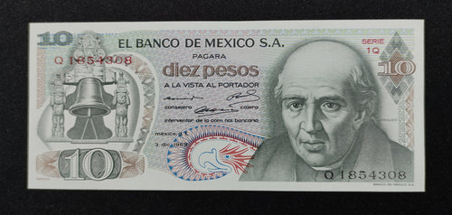 Billete 10 Pesos Banco de Mexico Miguel Hidalgo Sin Circular UNC