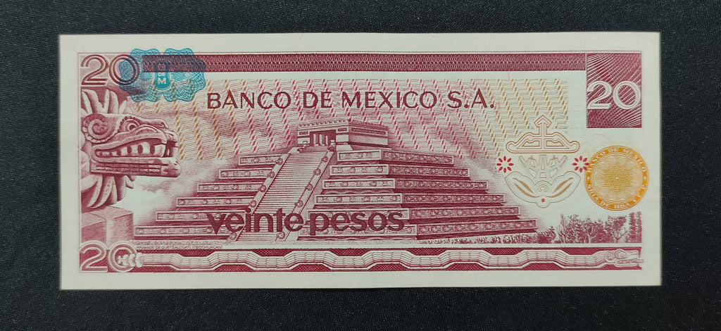 Billete 20 Pesos Banco de Mexico José María Morelos y Pavón Sin Circular UNC