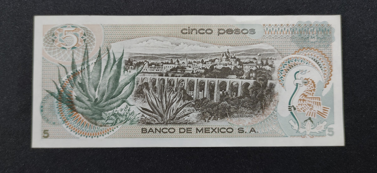 Billete 5 Pesos Banco de Mexico Corregidora Josefa Ortiz Dominguez Sin Circular UNC