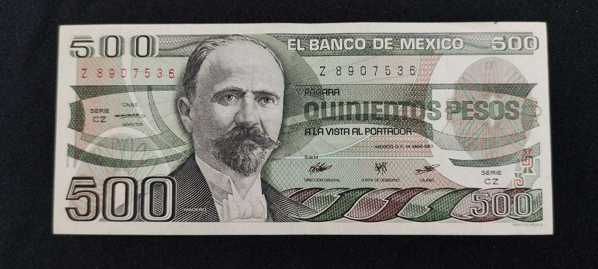 Billete 500 Pesos Banco de Mexico Francisco I. Madero Sin Circular UNC