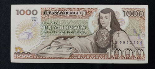 Billete 1000 Pesos Banco de Mexico Sor Juana Inés de la Cruz Sin Circular UNC