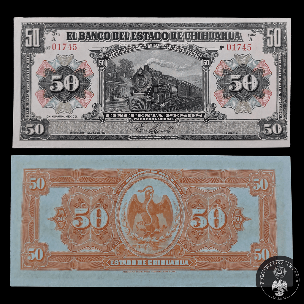 Billete 50 Diez Pesos El Banco del Estado de Chihuahua Sin Circular UNC