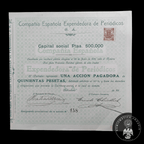 Acción Antigua de la Compañía Española Expendedora de Periódicos