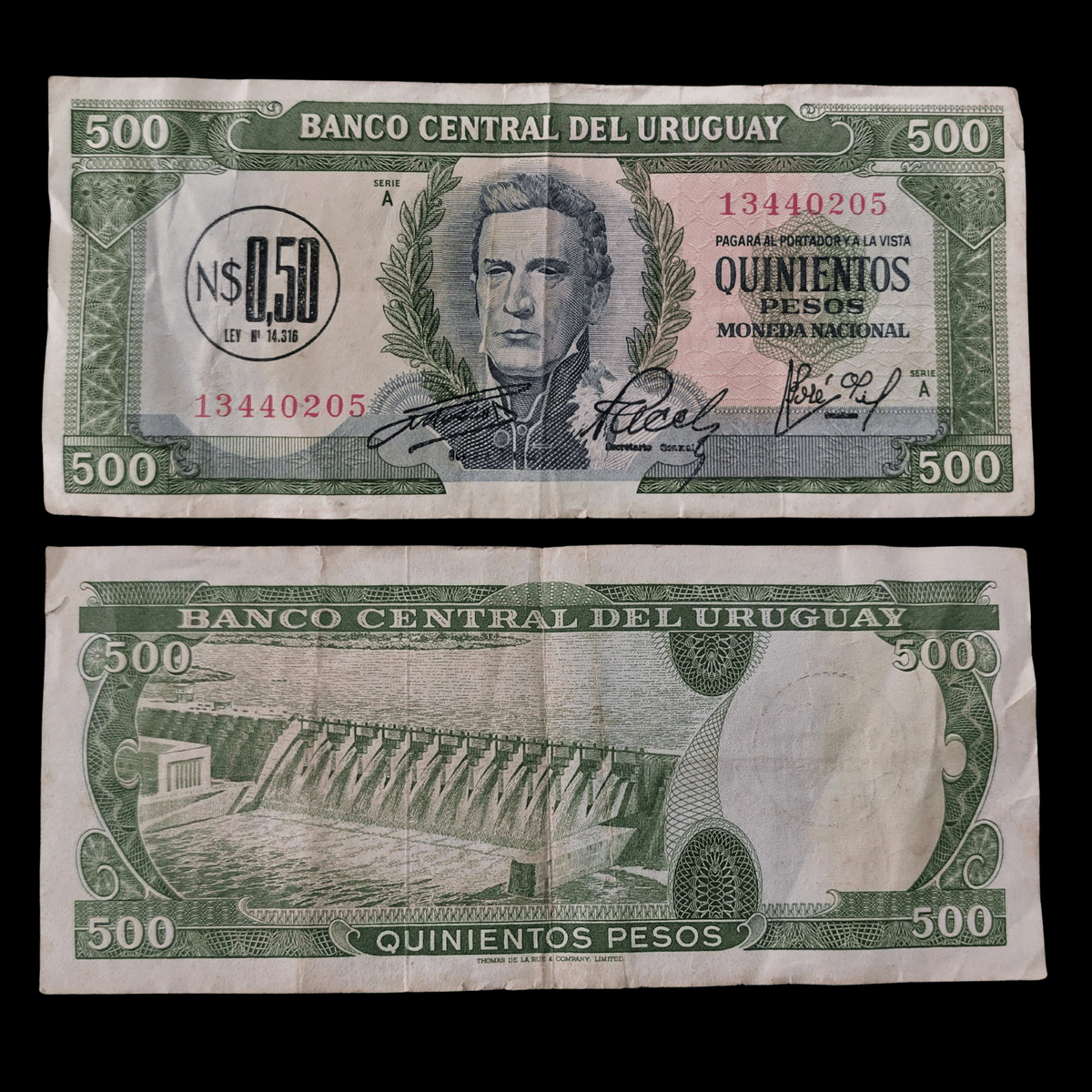 Billete Uruguay 0.50 Nuevos Pesos Año 1975